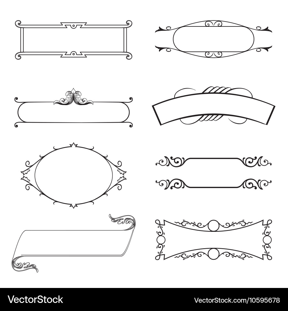 Calligraphic decorative elements set Royalty Free Vector