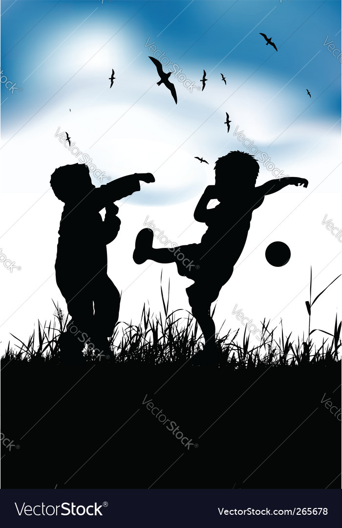 Children playing Royalty Free Vector Image - VectorStock