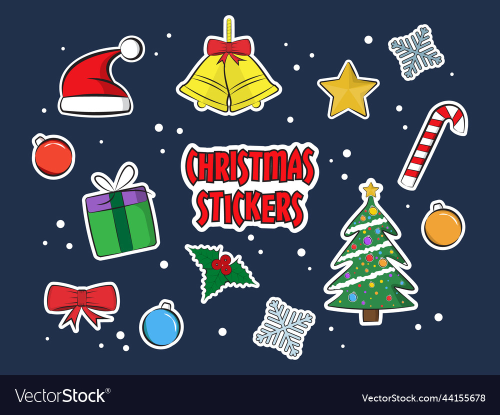 Christmas doodle cartoon stickers