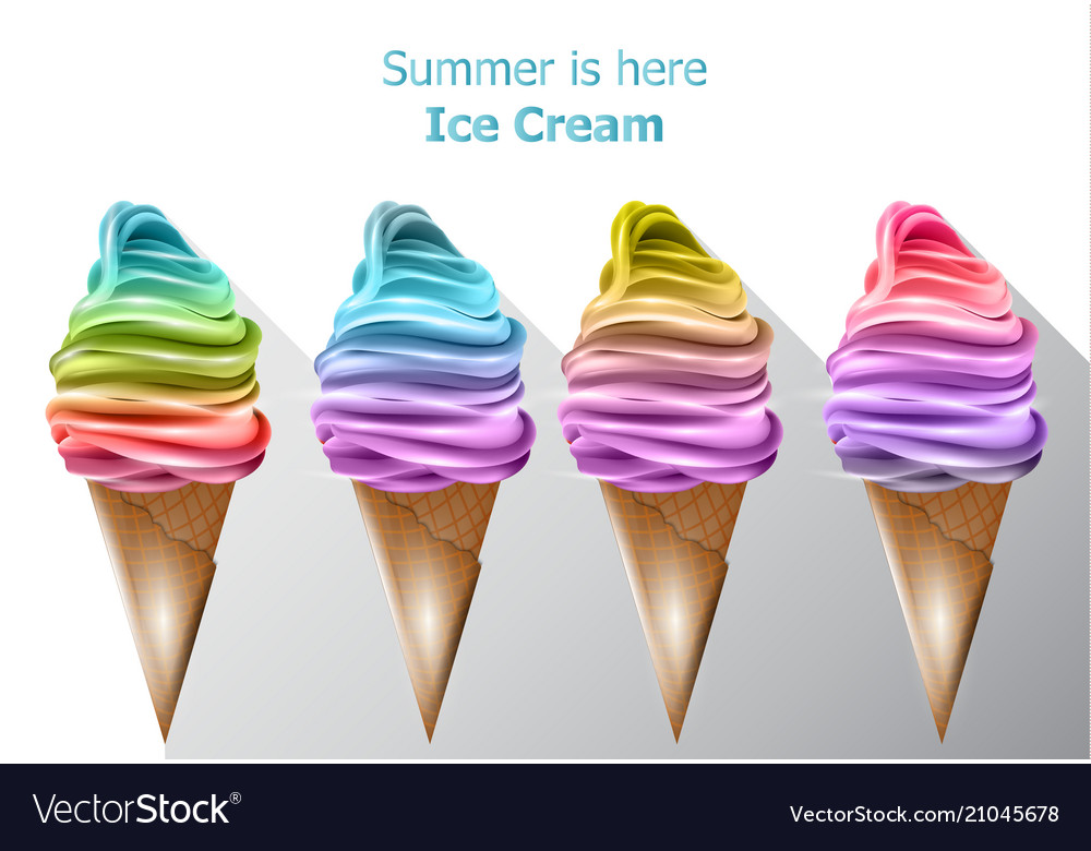 Colorful ice cream cones summer sweet 