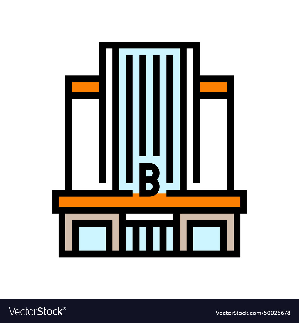 Credit bank building color icon