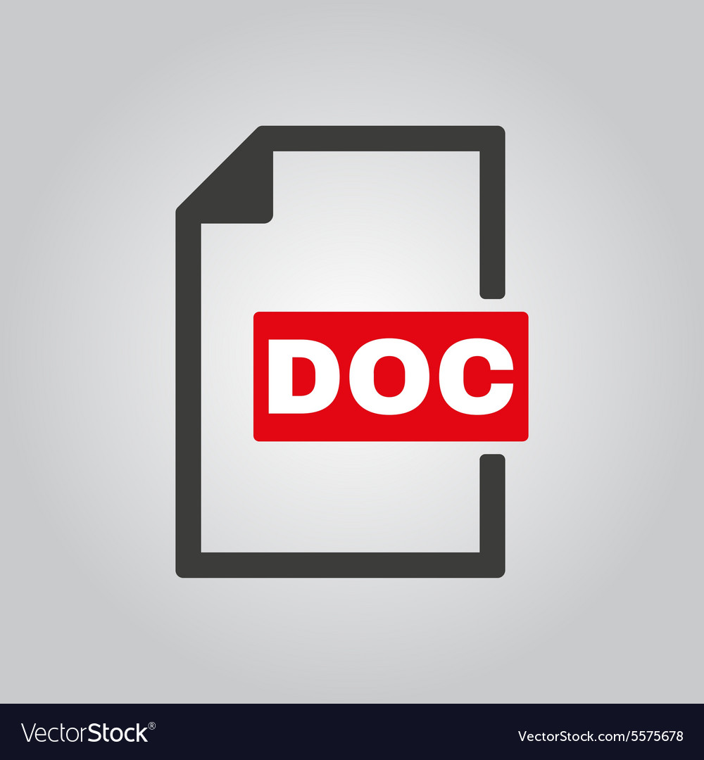 Doc icon text file format symbol flat
