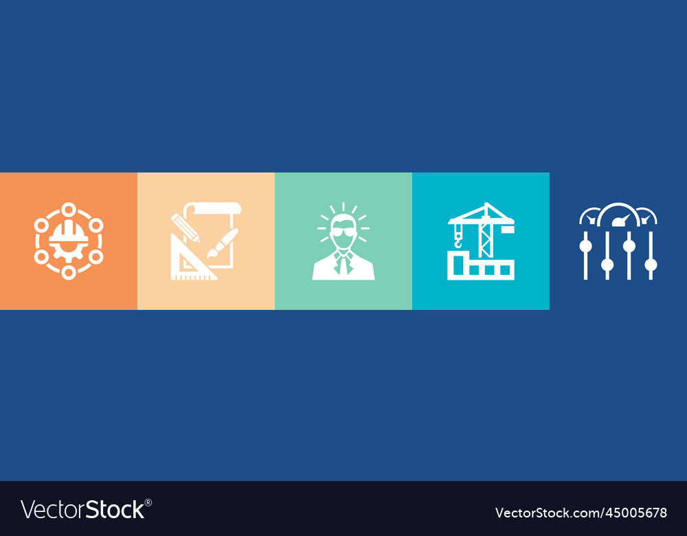 Engineering icons infographic design template Vector Image