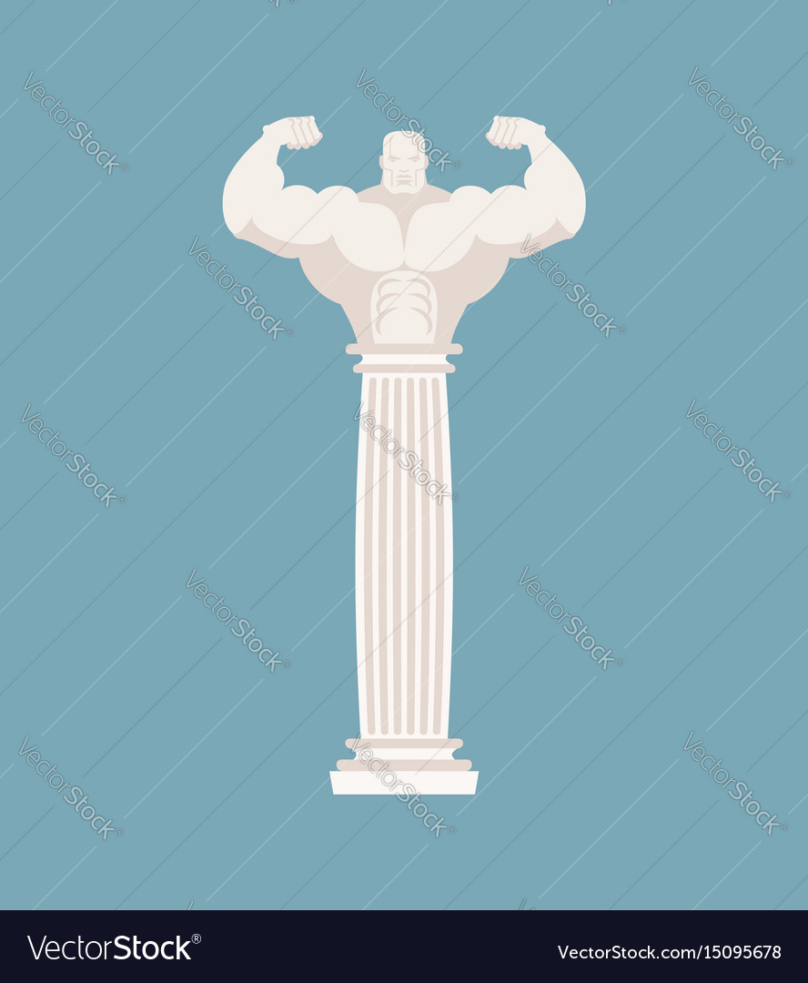 Greek column athlete strong architectural element