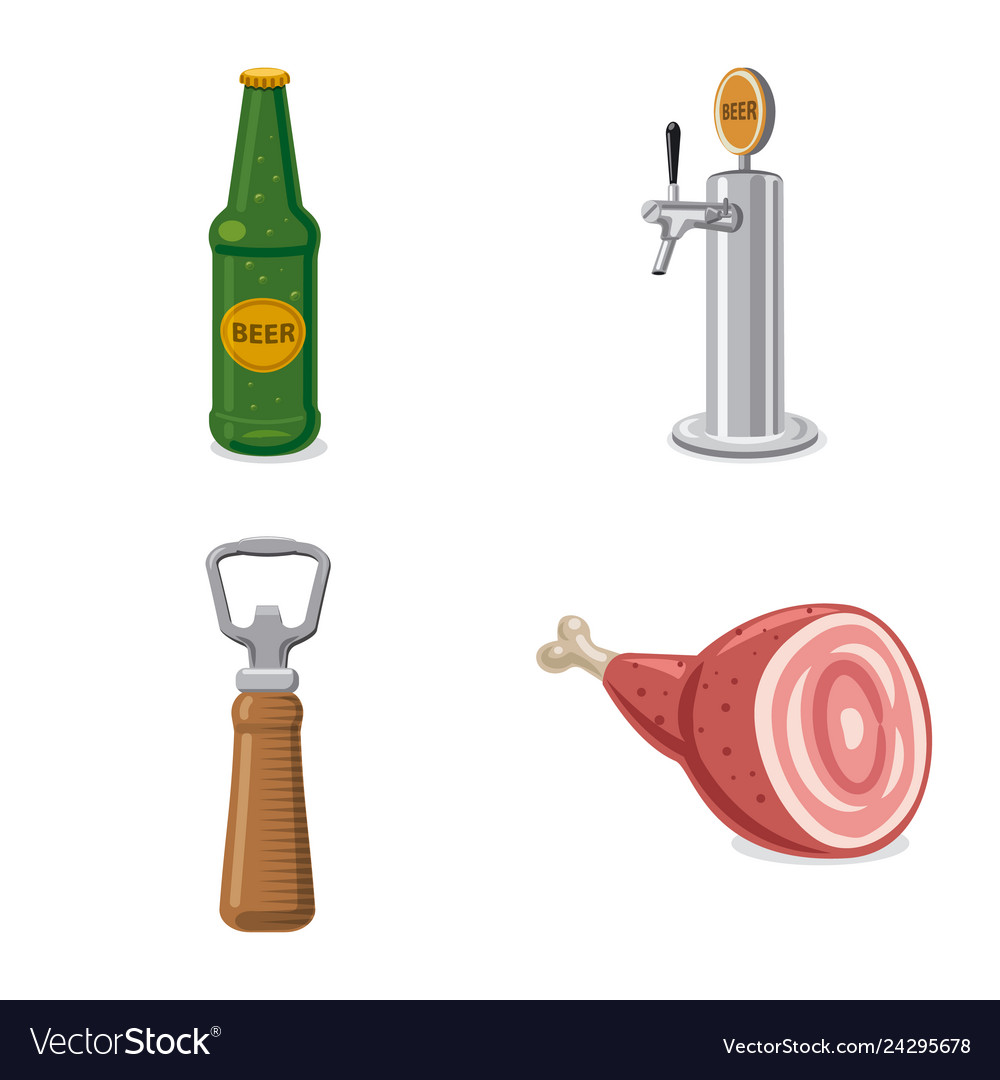 Isolated object of pub and bar logo set vector image Isolated object of pub and bar logo set