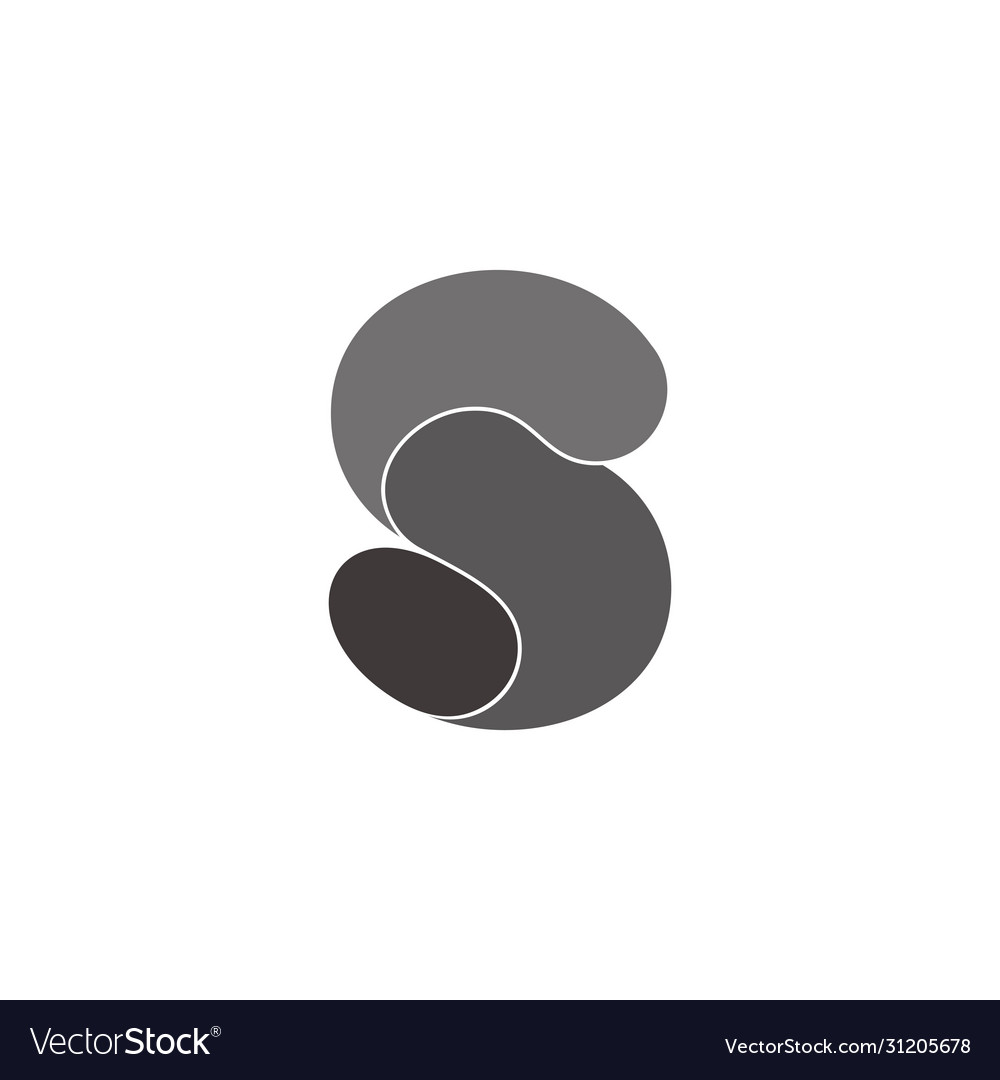 Letter s 3d flat curves shadow symbol logo Vector Image