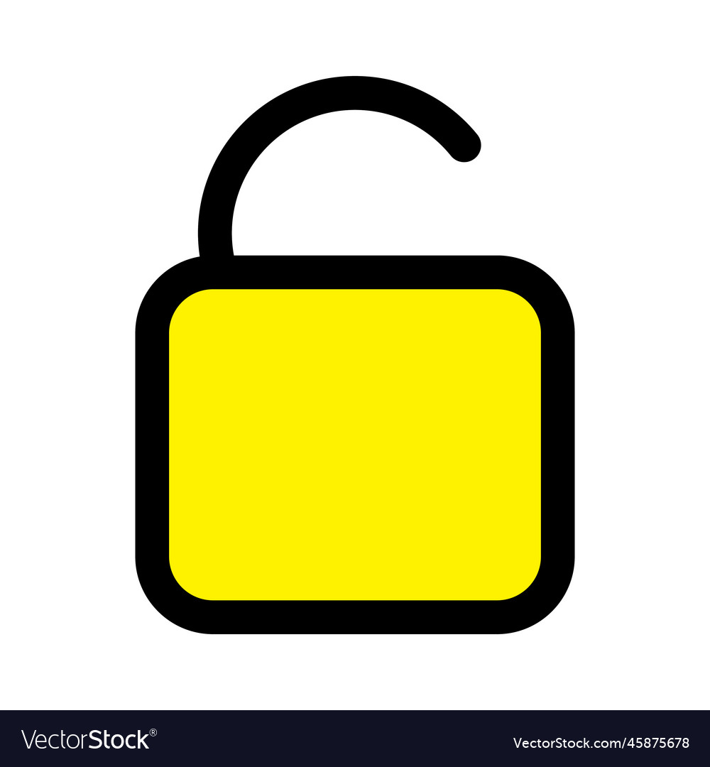 Lock open icon line isolated on white background