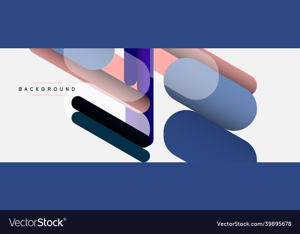 Overlapping round shapes and lines background vector image Overlapping round shapes and lines background