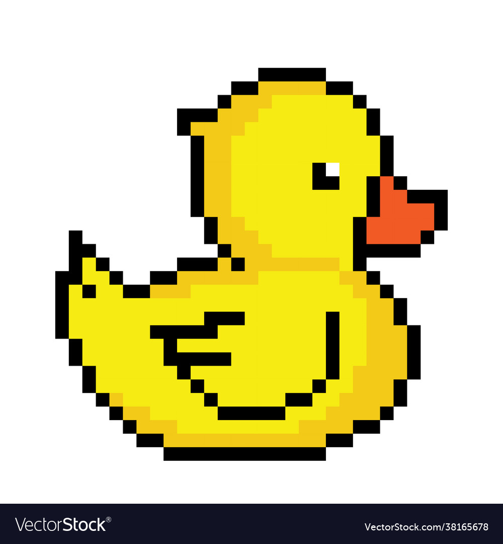Pixel duck image for game assets