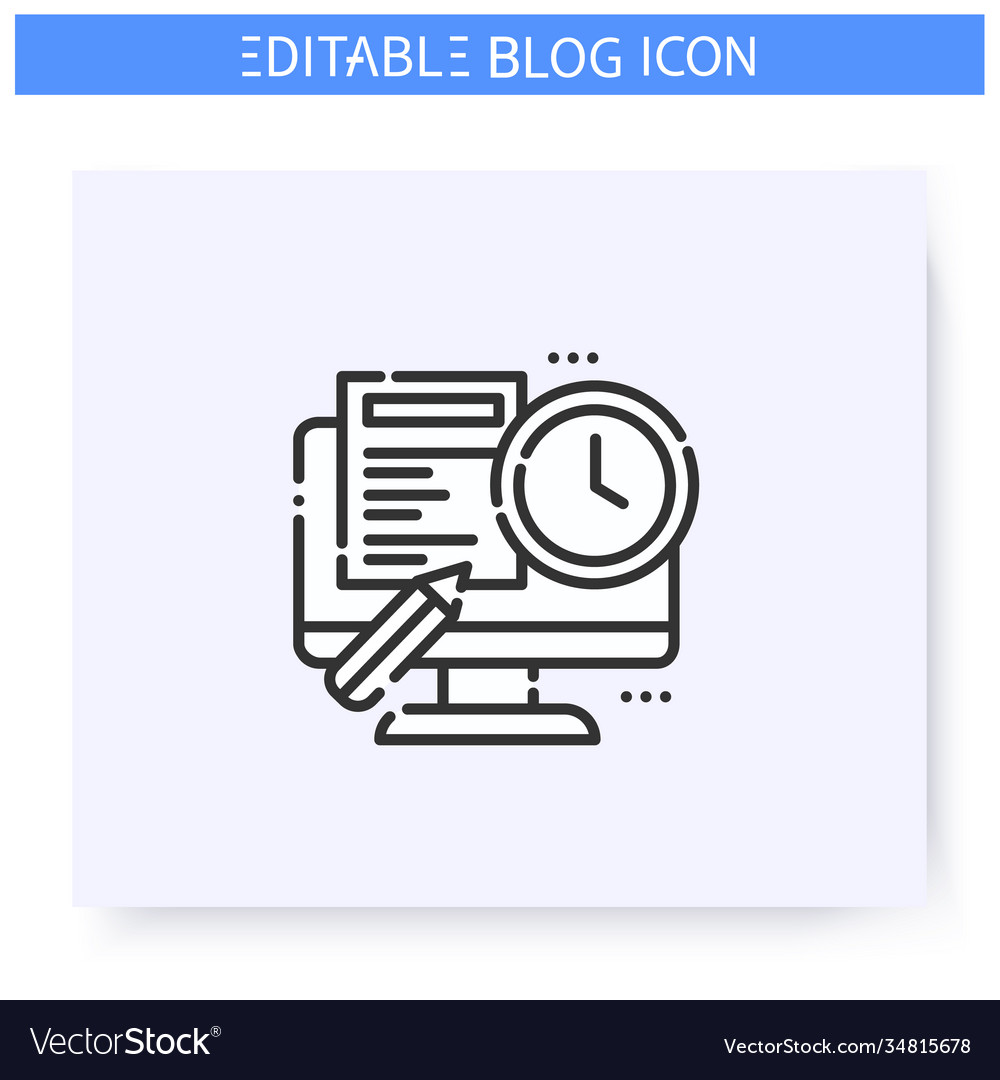 Regular blog post line icon editable