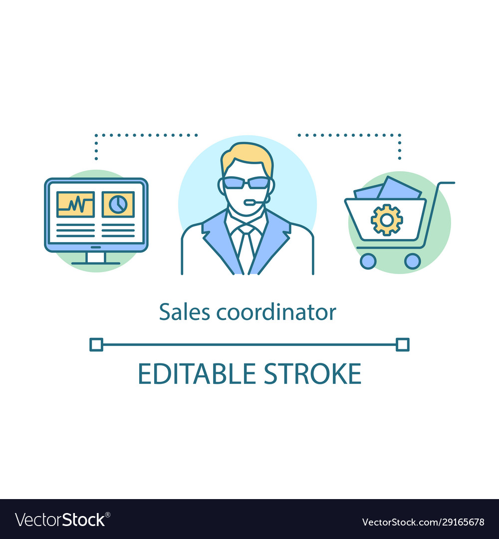 Sales coordinator concept icon customer support