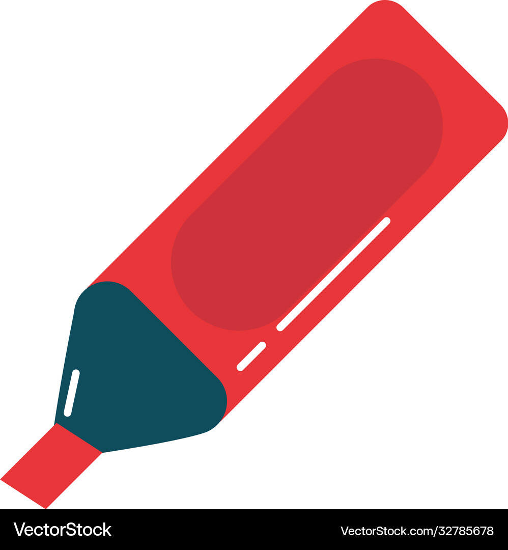 School education supply marker color flat style Vector Image