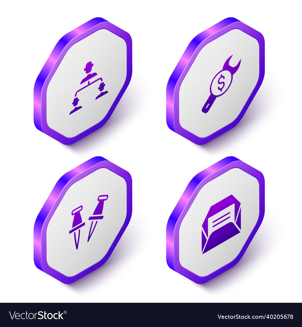 Set isometric employee hierarchy repair price