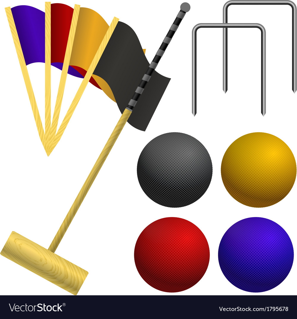 Set of objects for a game croquet