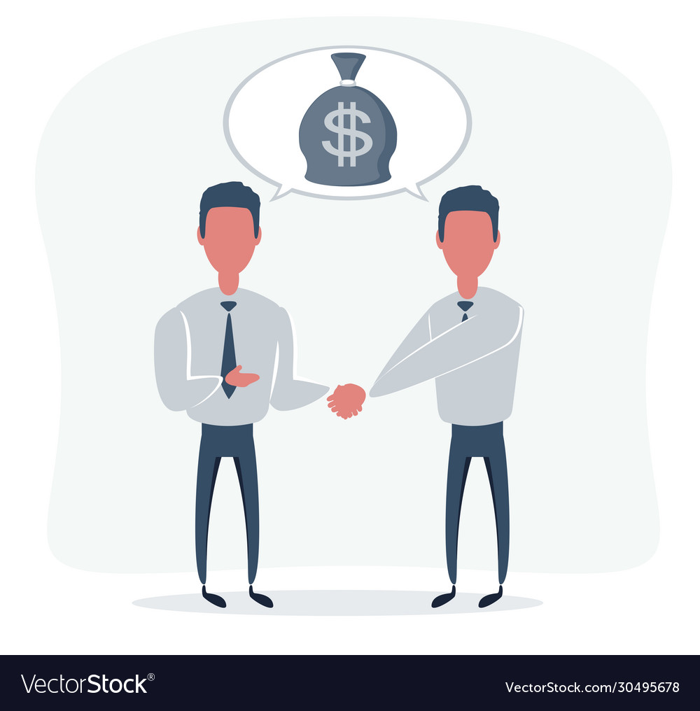 Two businessman handshaking business deal