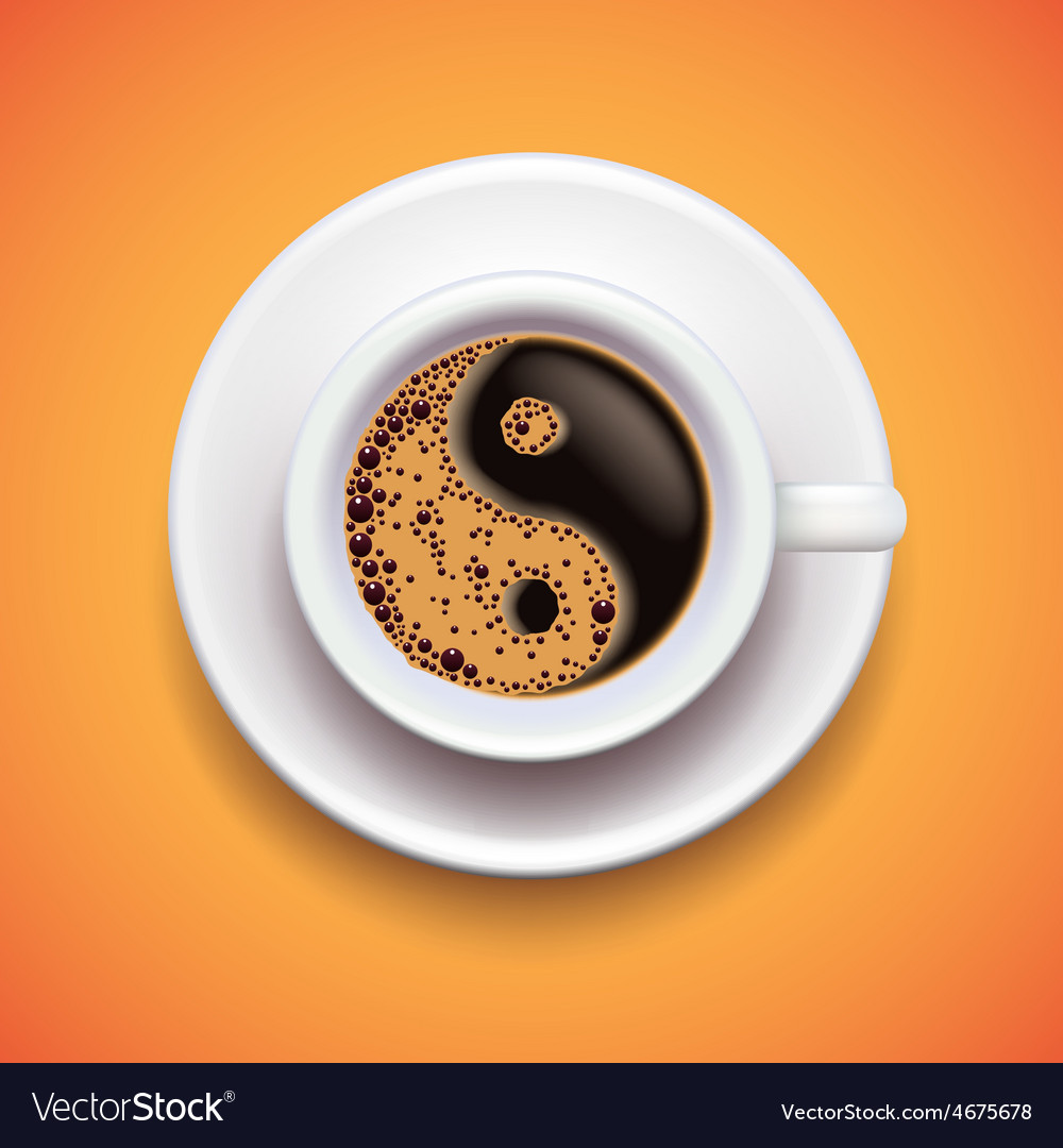 Yin Yang Coffee Relax Concept Royalty Free Vector Image