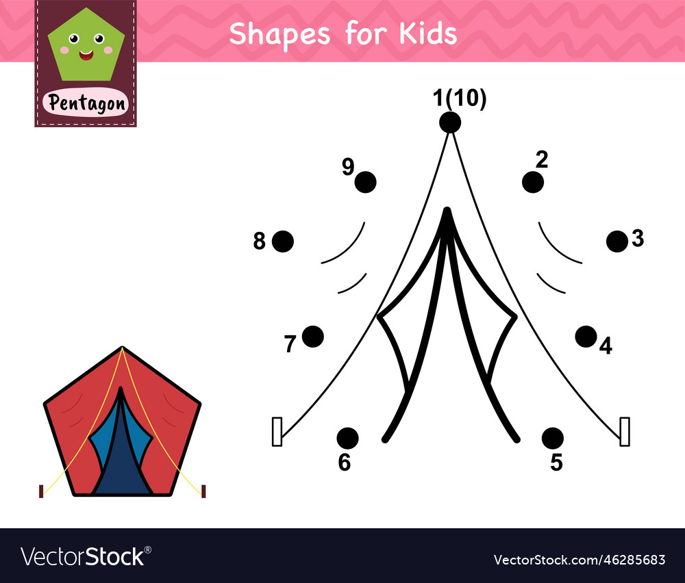 Connect the dots and draw a tent dot Royalty Free Vector