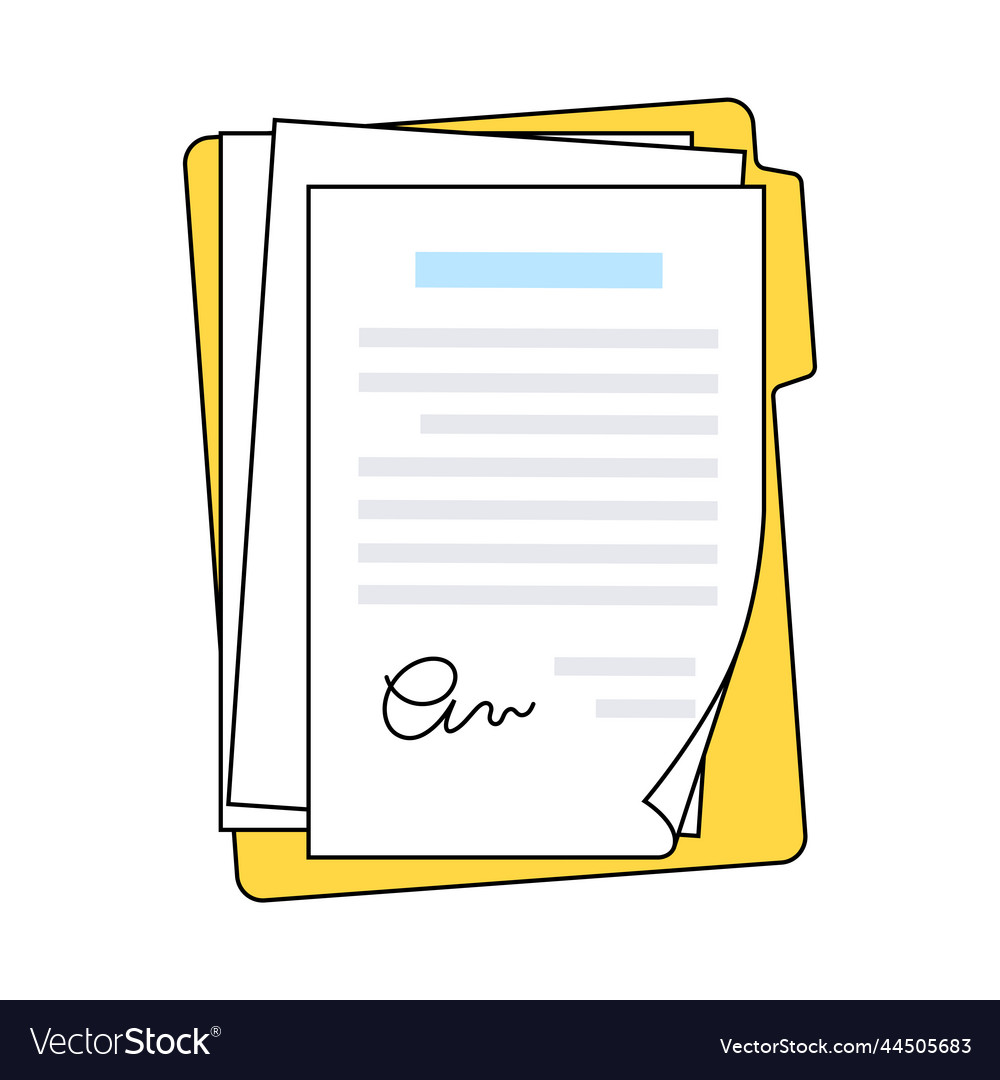 Document Paper Page with Signature