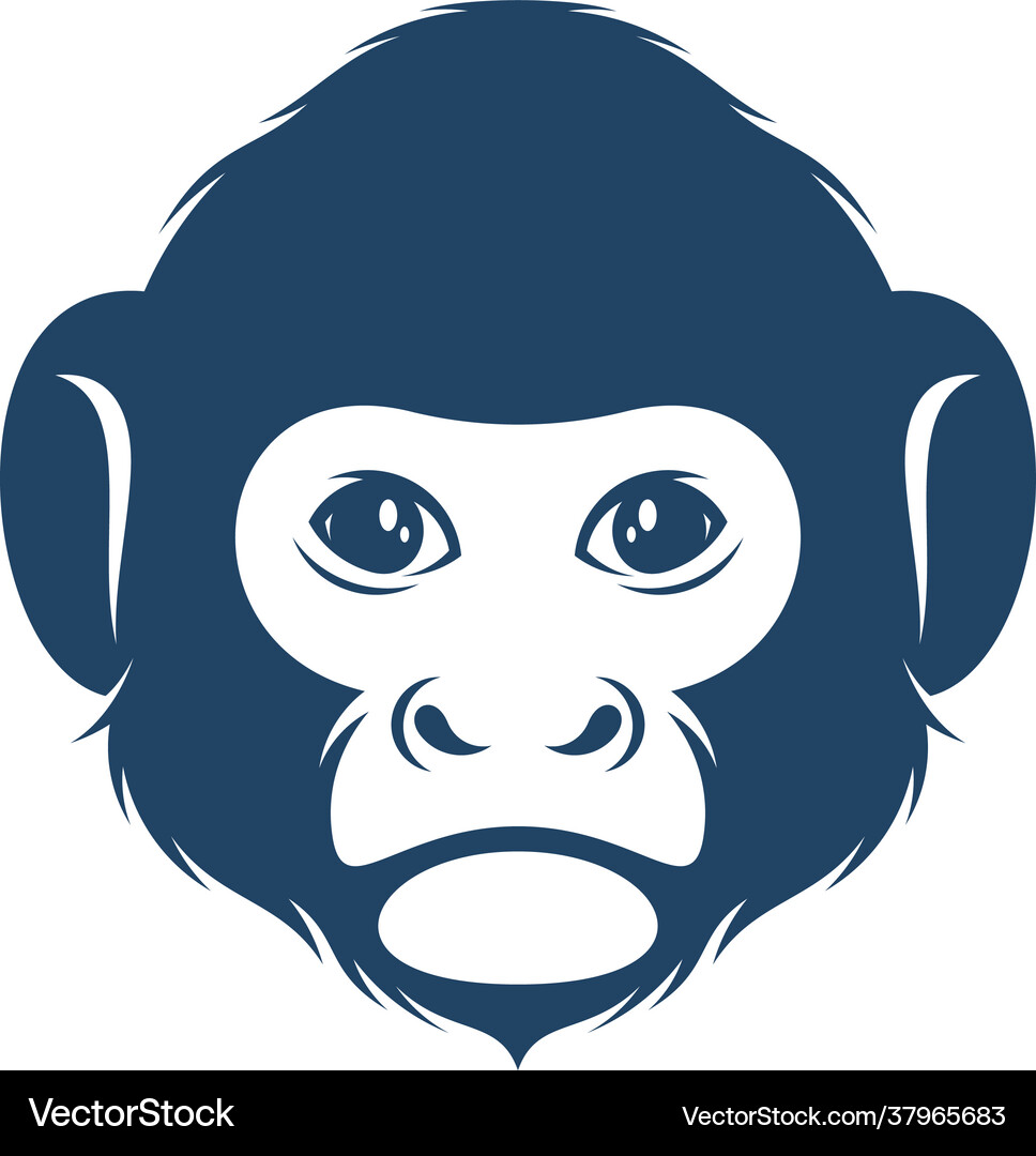 Head monkey logo design Royalty Free Vector Image