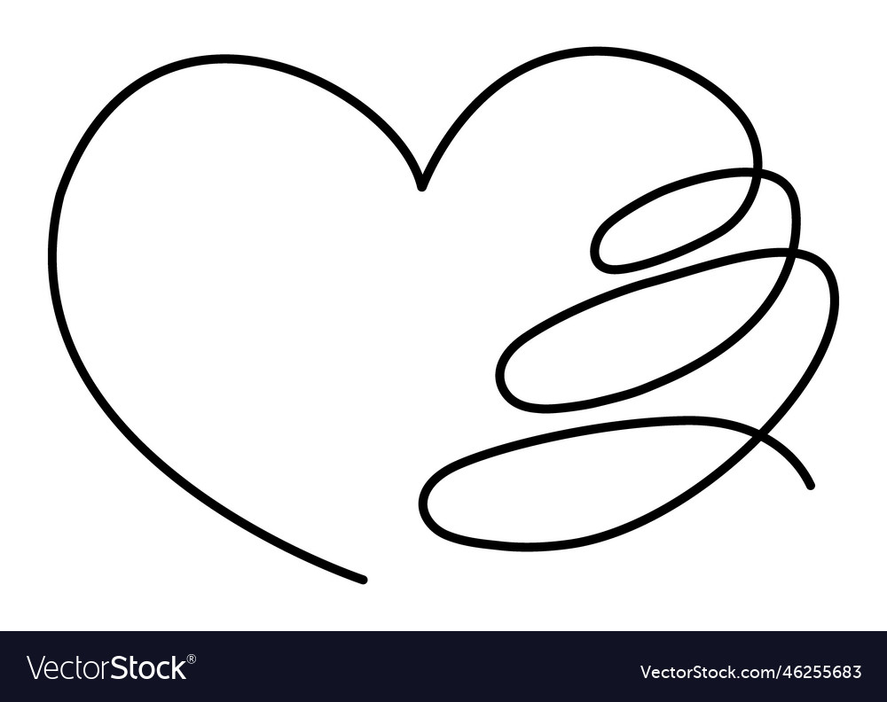 Heart abstract continuous vector image Heart abstract continuous