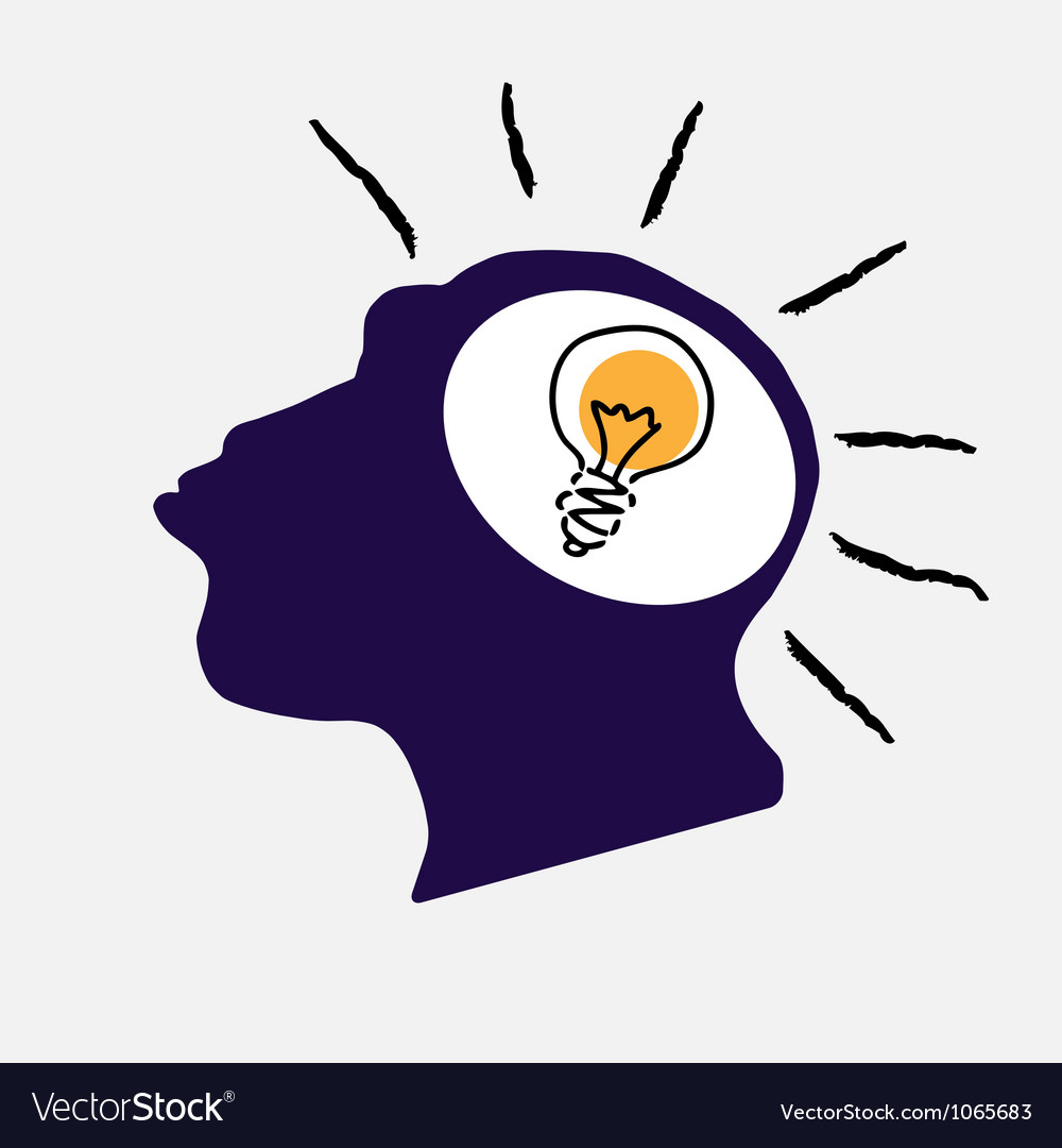 Idea bulb in stylized monkey head Royalty Free Vector Image