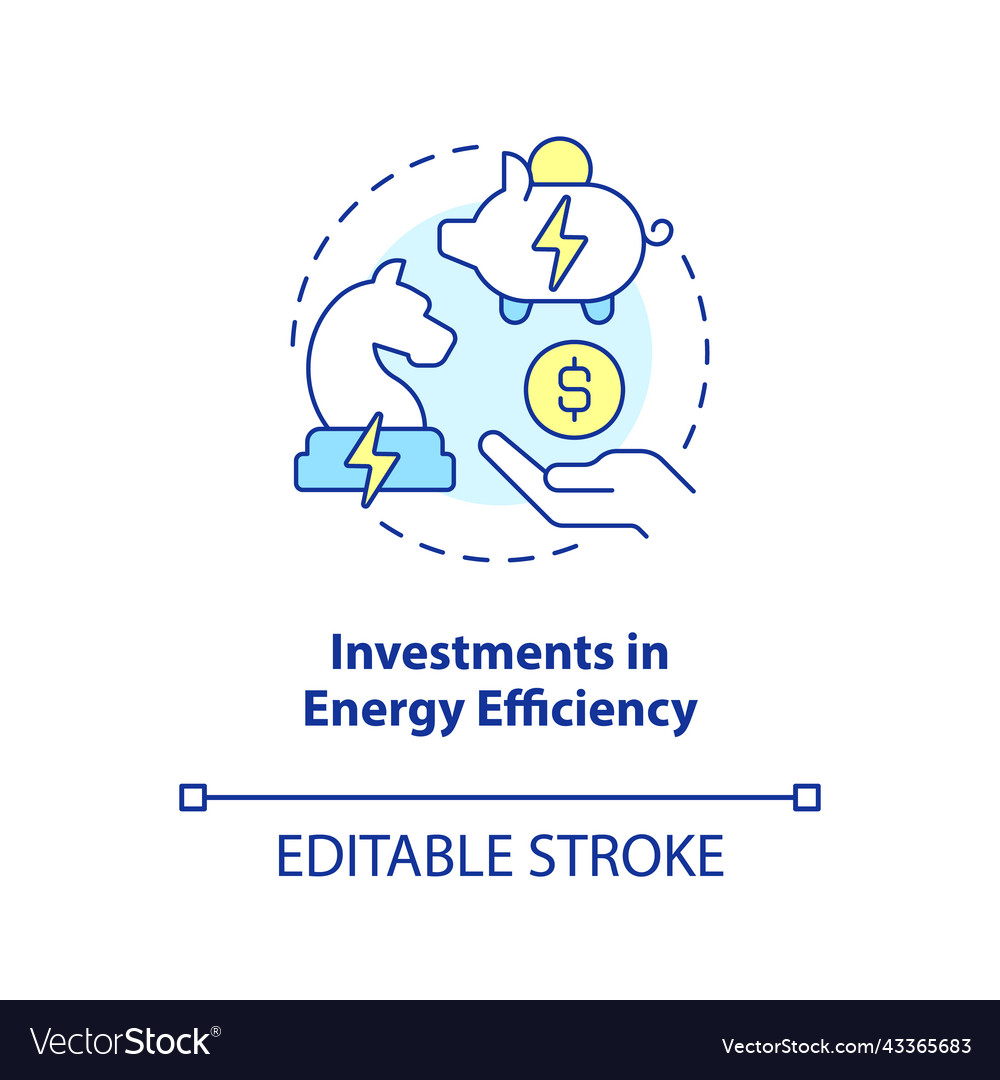 Investments in energy efficiency concept icon