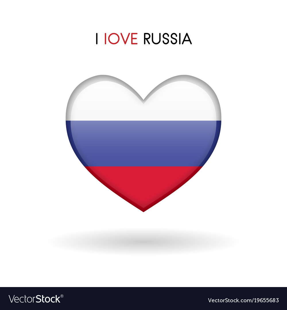 Love russia symbol flag heart glossy icon