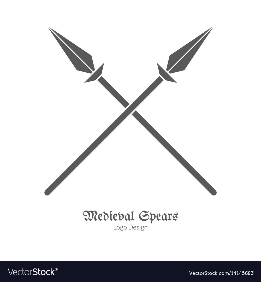 Medieval Crossed Spears Logo