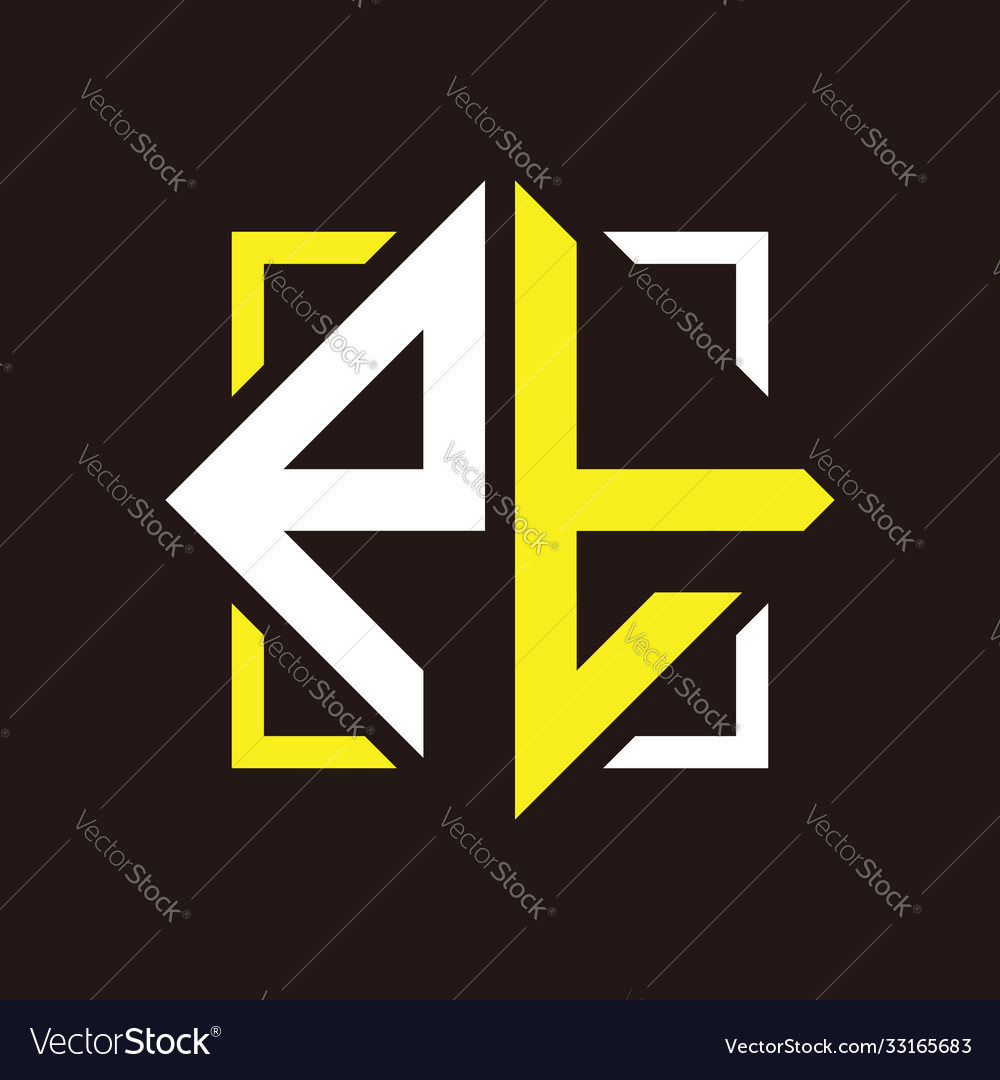 P t initials quadrangle monogram with square