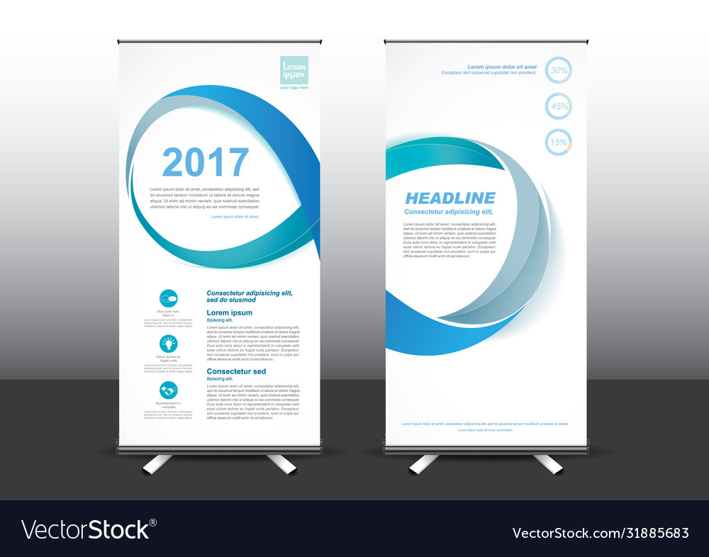 Rollup template designed for style applied vector image Rollup template designed for style applied