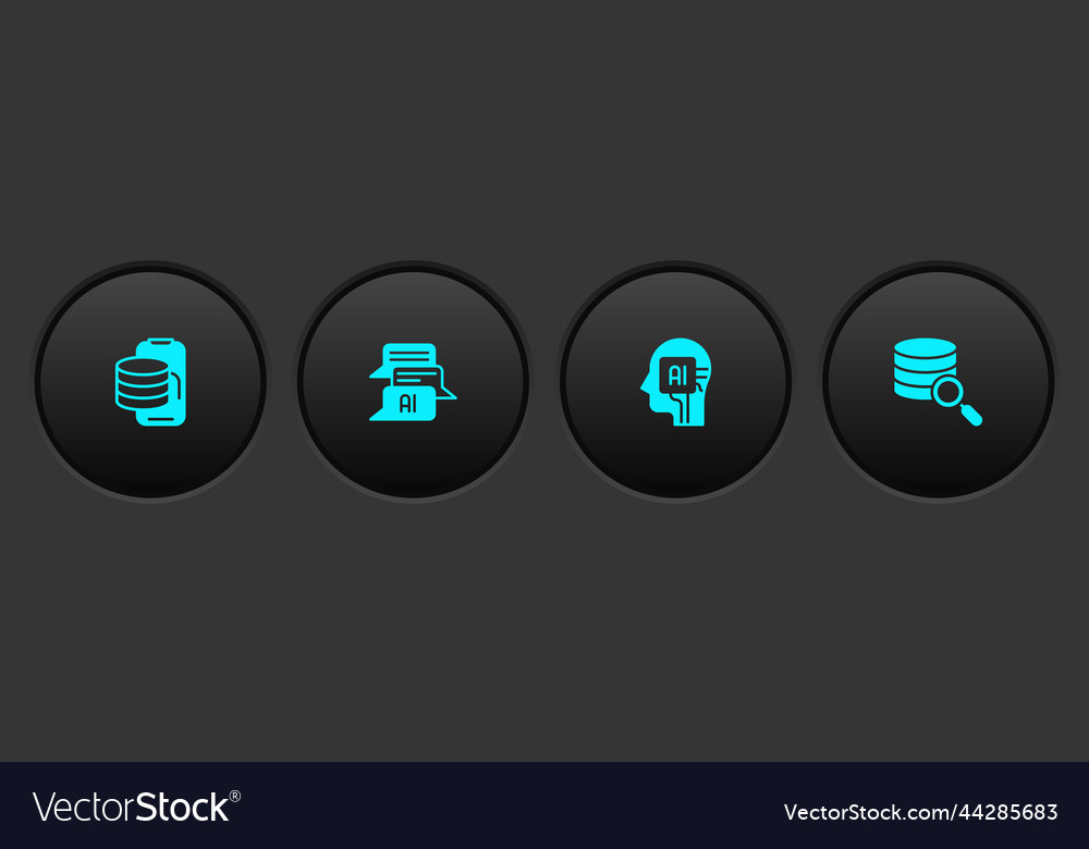 Set cloud technology data transfer chat bot vector image Set cloud technology data transfer chat bot