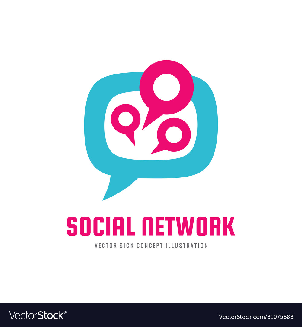 Social media network - logo template Royalty Free Vector