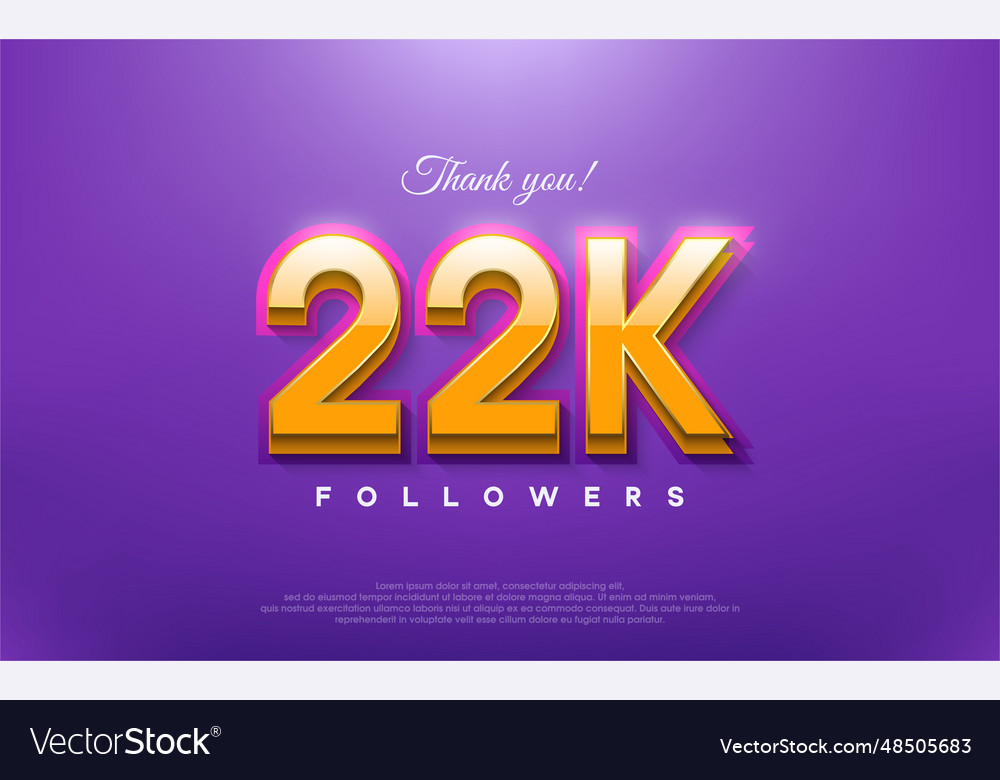 Thank you 22k followers 3d design with orange