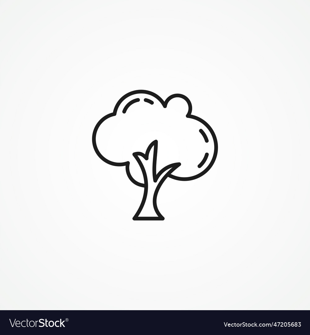 Tree line icon web linear