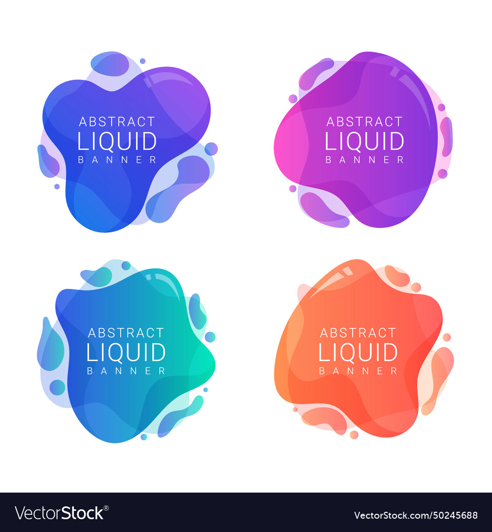 Abstract colourful blobs set isolated icons vector image Abstract colourful blobs set isolated icons