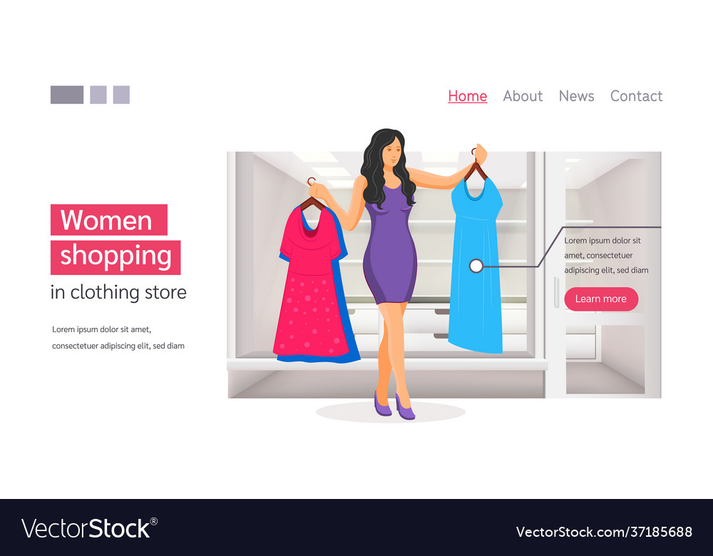 Schönes Mädchen versucht auf neues Kleid vector image Schönes Mädchen versucht auf neues Kleid