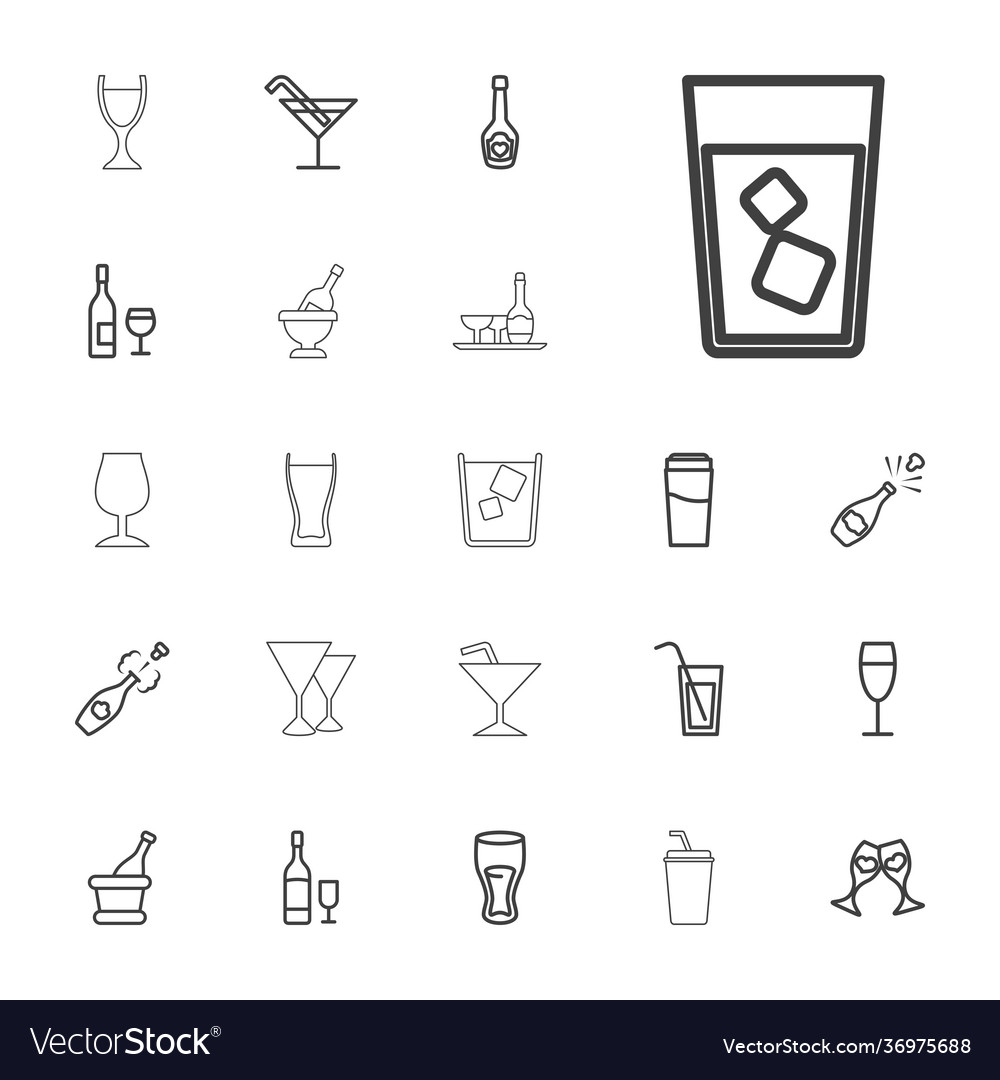 Champagne icons Royalty Free Vector Image - VectorStock