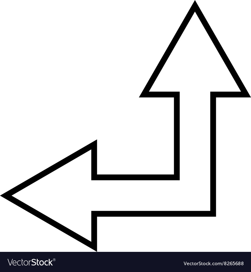 Choice arrow left up outline icon