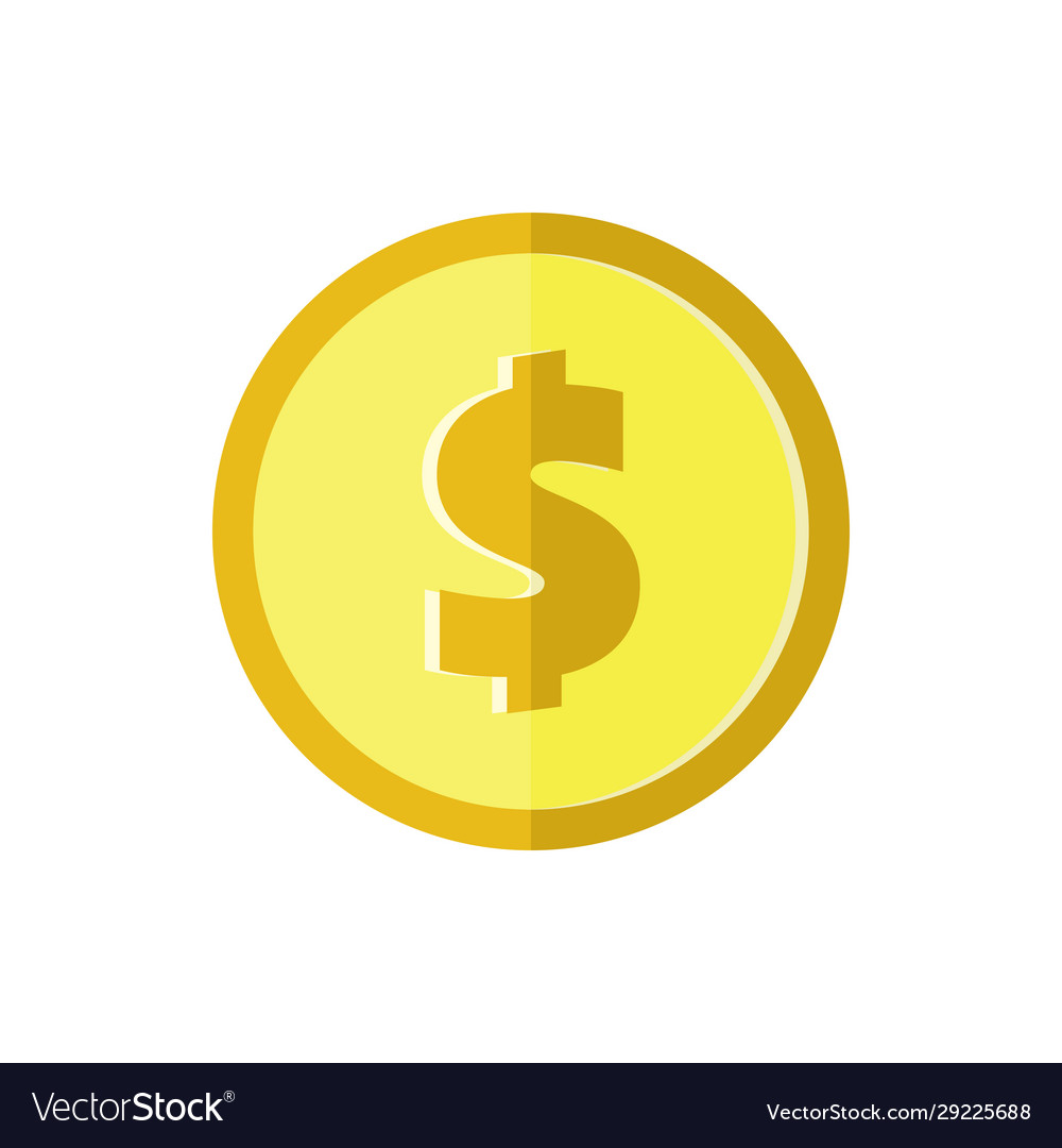 Dollars coin icon Royalty Free Vector Image - VectorStock