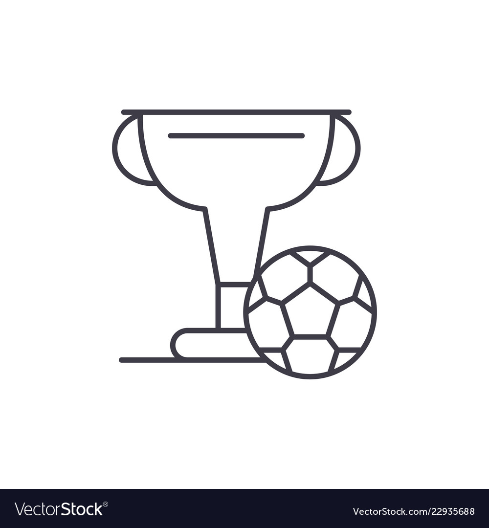 Football cup line icon concept