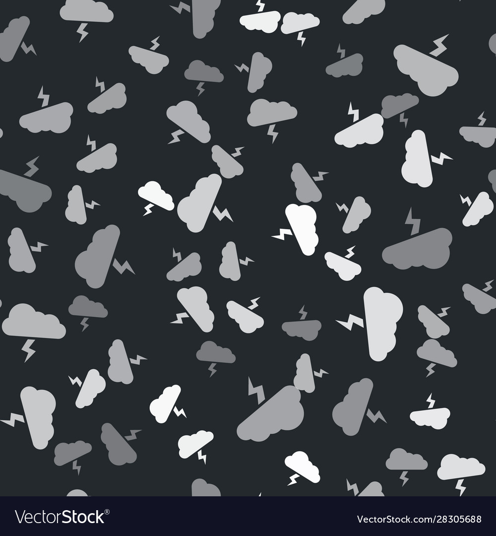 Grey storm icon isolated seamless pattern on black Vector Image Grey storm icon isolated seamless pattern on black