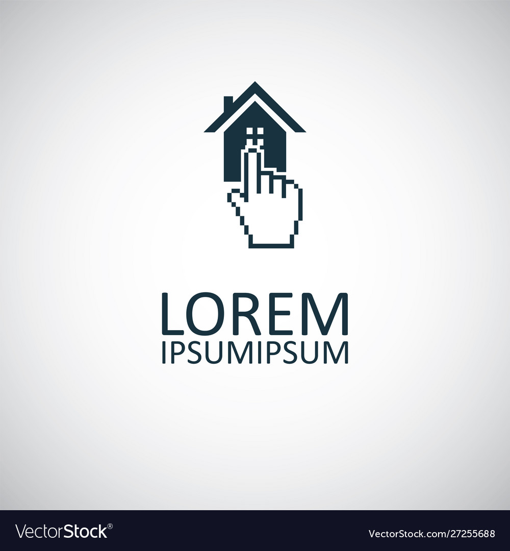 Home select finger icon for web and ui on white