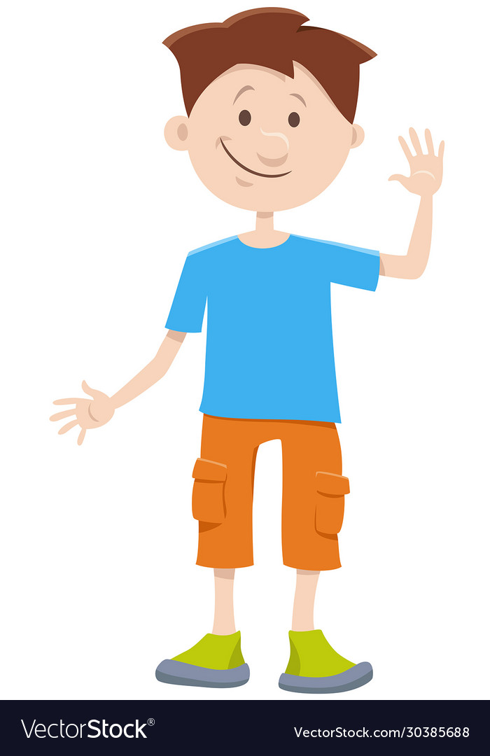 Kid boy cartoon comic character Royalty Free Vector Image