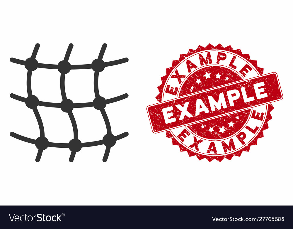 Mesh grid icon with textured example seal