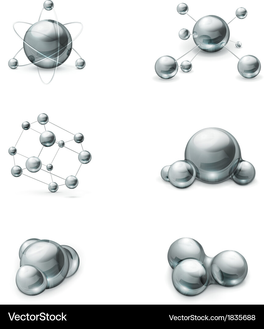 Molecule icon set Royalty Free Vector Image - VectorStock