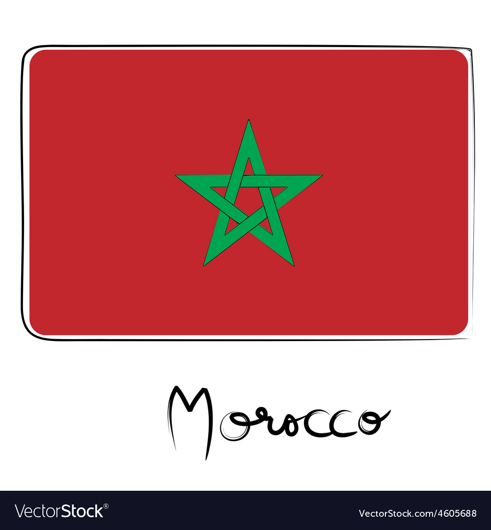 Morocco flag doodle