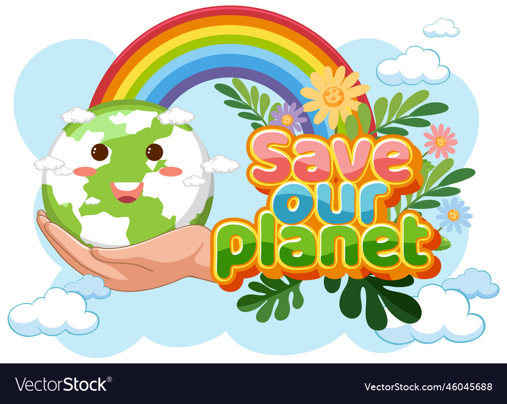 Save the earth campaign banner Royalty Free Vector Image