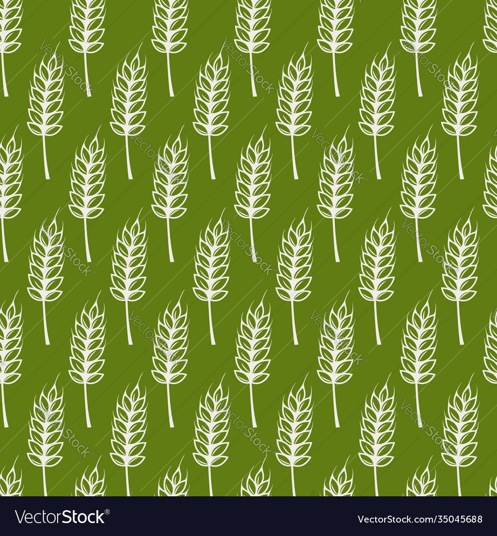Seamless pattern with ears wheat