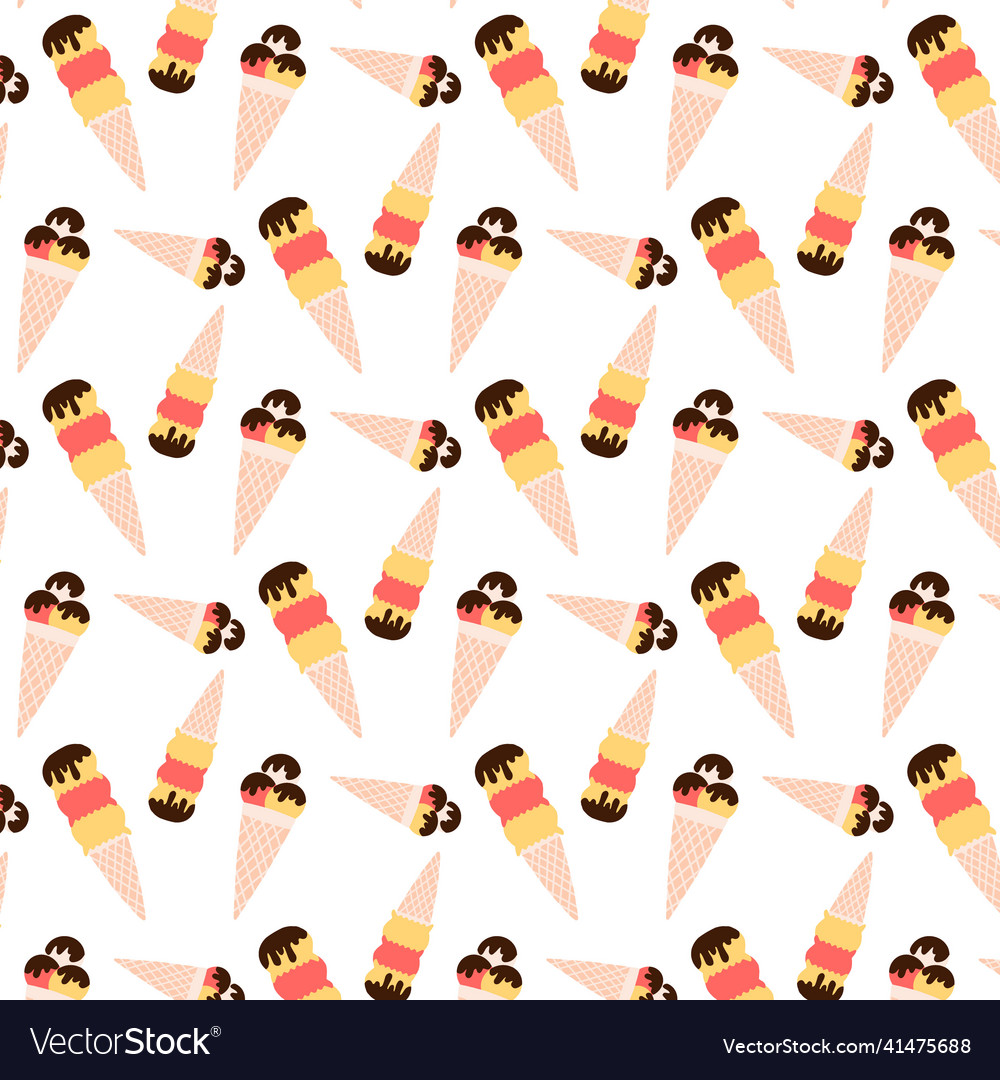 Seamless pattern with ice cream