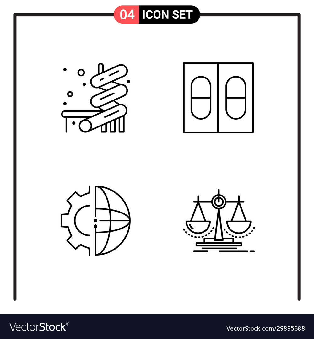Set 4 line style icons for web and mobile